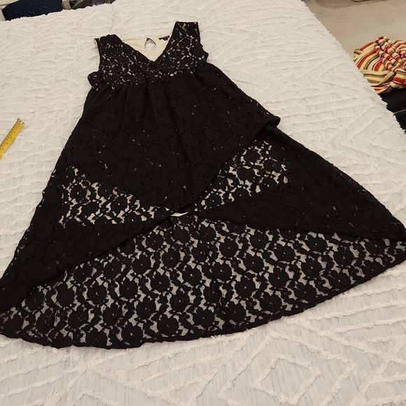 Sexy black lace Torrid high low dress, size 1X - Picture 2 of 8